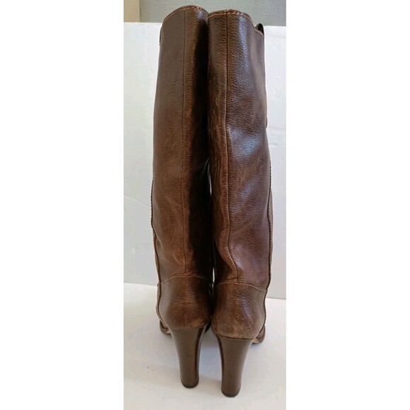 BANANA REPUBLIC All Leather Boots Size 9.5 Brown Mid-Calf 4" High Heel Esquire - Picture 8 of 13